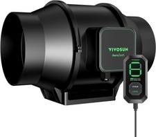 VIVOSUN S6 6" Inline Duct Fan HVAC Exhaust Blower with E12 Speed Controller