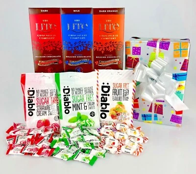 GIFTHAMPERZ Sugar Free Chocolate & Sweet Gift Hamper Box Birthday Get Well Christmas dad