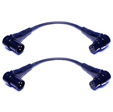 CESS-039 Right-angel 3-Pin XLR Female to Male Extension/Patch Cable 2 Pack