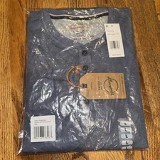 Weatherproof Vintage MEDIUM BLUE HEATHER Men's Long Sleeve T-shirt Large (Z1)