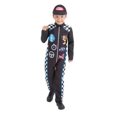 Racing Driver Costume Child Jumpsuit and Cap