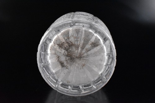 F8677: Japanese Glass crystal pattern sculpture FLOWER VASE Ikebana - Picture 8 of 9
