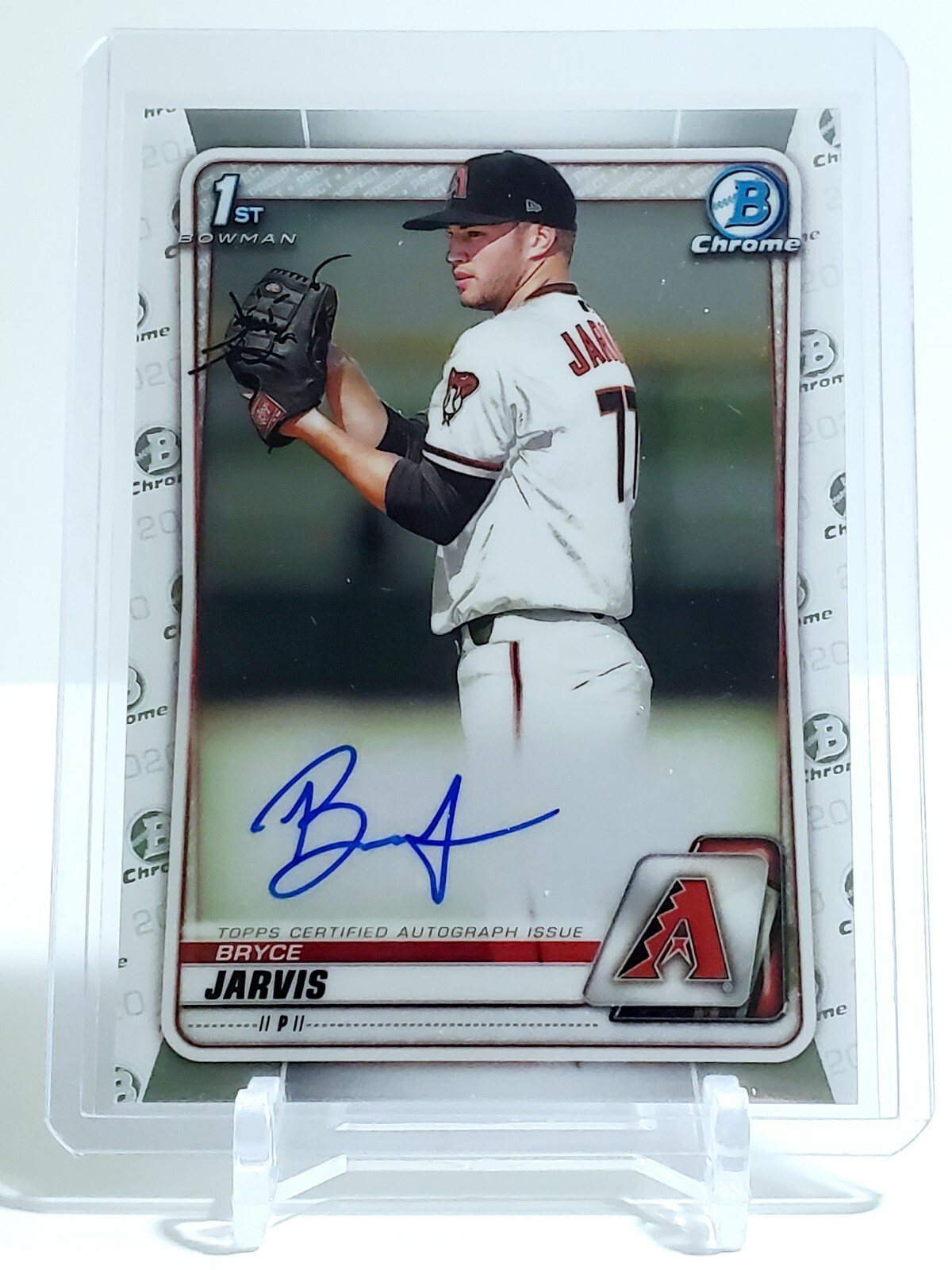 Bryce Jarvis 2020 1st Bowman Draft Chrome On-Card Auto Arizona Diamondbacks 