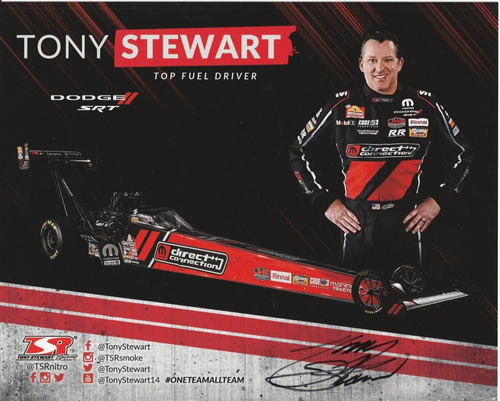 2024 TONY STEWART signed NHRA TOP FUEL DRAG RACING HERO FOTOKARTE DODGE MOPAR b - Bild 1 von 2