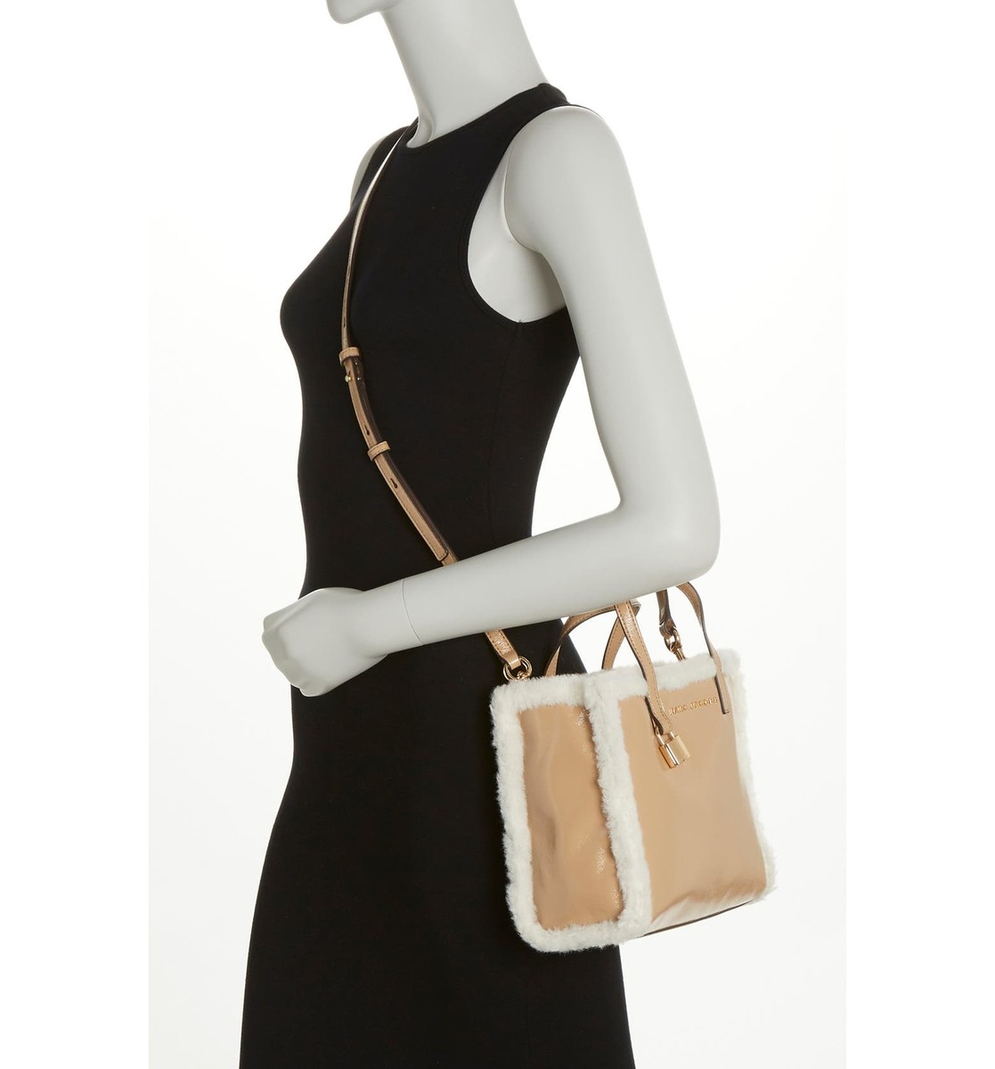 Marc Jacobs Mini Grind Faux Fur Trimmed Crossbody Tote Bag