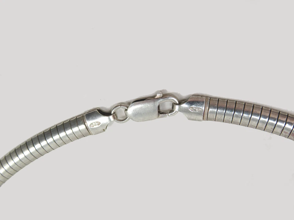 Collana Flessibile In Argento ° ARGENTO STERLING ° Collana ° Collana - Immagine 4 di 4