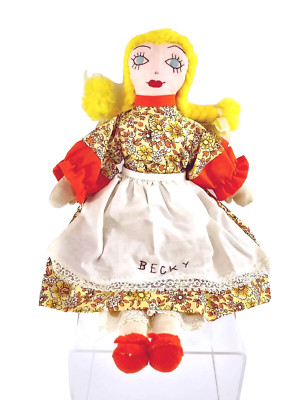 Becky Thatcher Cloth Doll Handmade 13'' Hannibal Missouri Tom Sawyer Mark Twain
