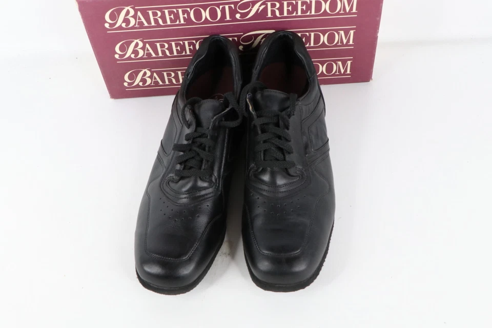 Nuevo de Lote Antiguo Años 90 Streetwear Mujer 11 M Grueso Plataforma Cuero Zapatos Negros EE. UU. Foto 2 de 4