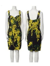 ✨Dolce & Gabbana Sz S/ US4 / IT40 Black Floral Print Knee-Length Cocktail Dress✨