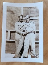 WWII US Army Photo Gay Interest Affectionate Soldiers Men Holding Hands 1940s