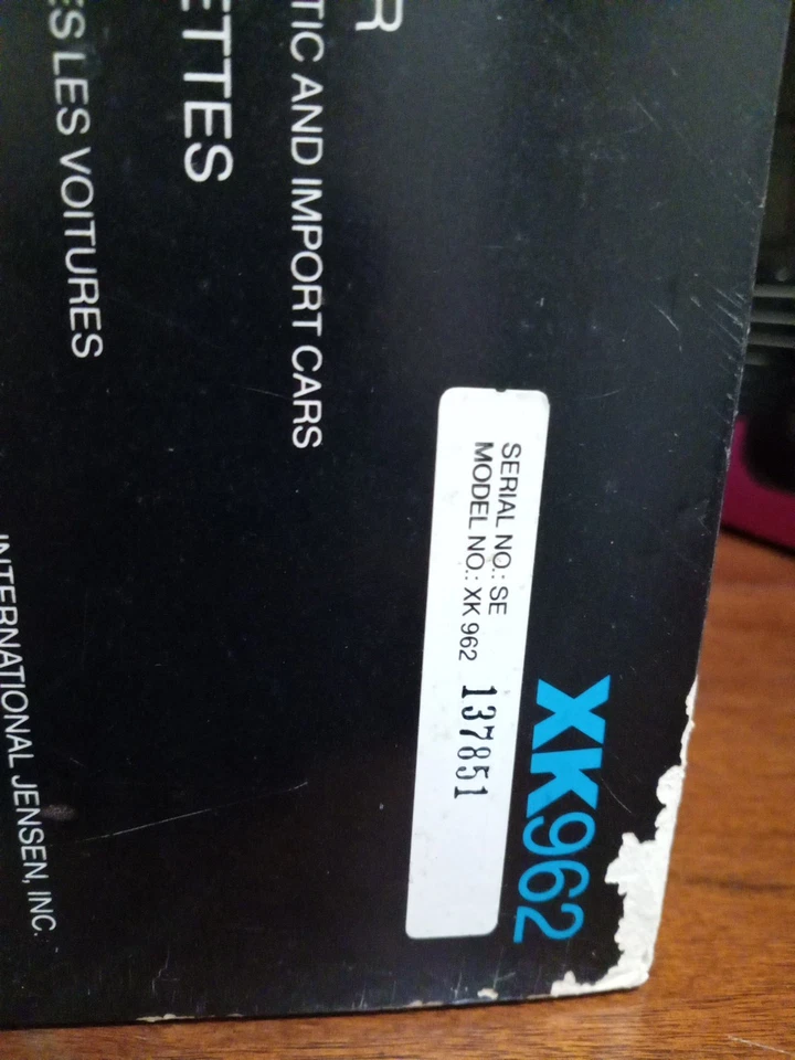 Vintage Jensen Xk-962 Car Radio Stereo Cassette Player Receiver AM/FM NOS - Image 3 of 4