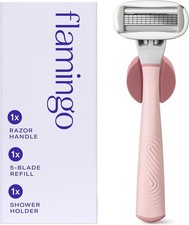 Flamingo Razors for Women, 1 Razor Rose Handle, 1 1 Count Pack of 1 , Rose