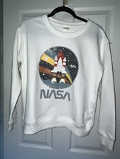 H M NASA Crew Neck Graphic Pullover Sweatshirt Sz Women's Small
