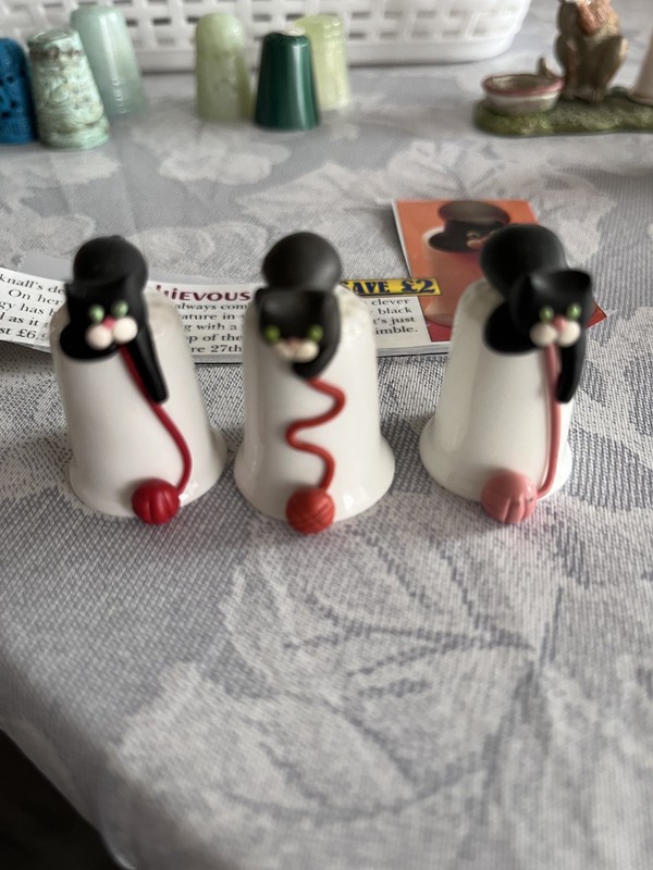 3 Cat Thimbles Mog All Different Styles