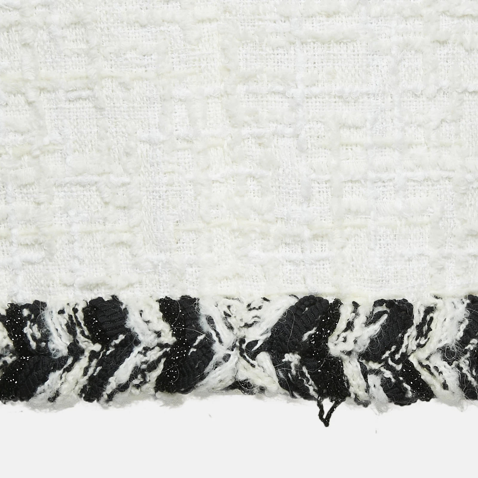 Giacca Chanel bianca in tweed con zip M