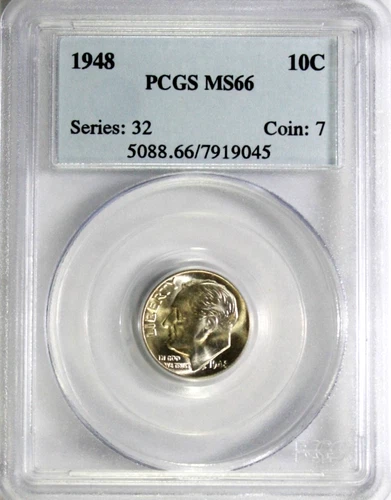 1948 Roosevelt Dime PCGS MS66 #GA6-45 "90% Silver"