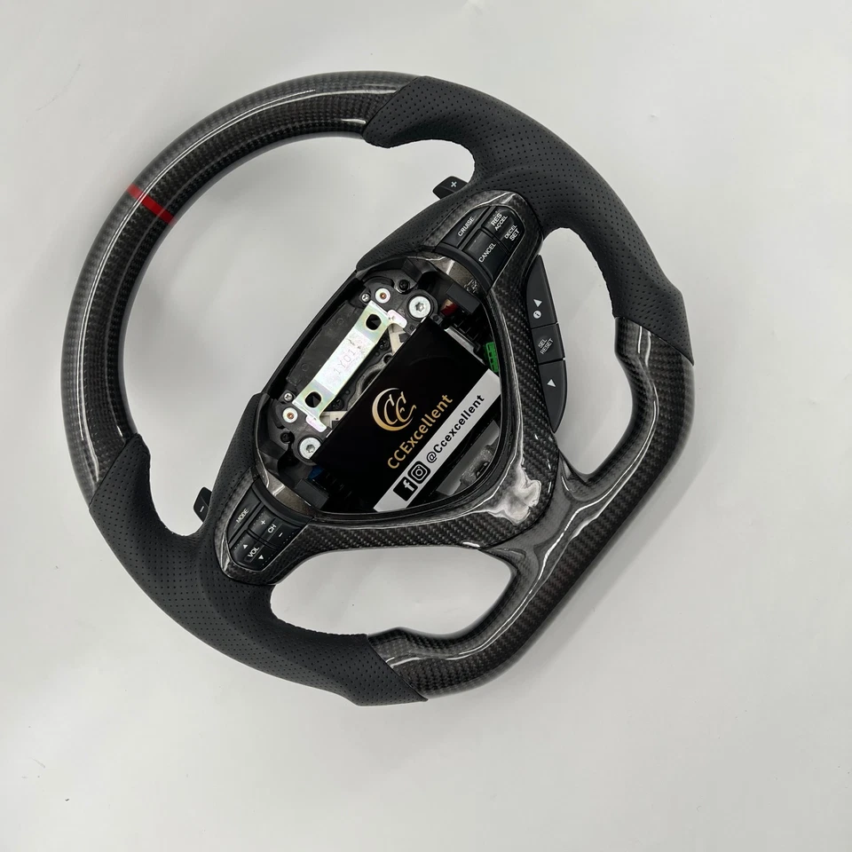 For Acura TSX 2009-2014 glossy carbon fiber steering wheel/core/trim/Paddles - Image 3 of 4