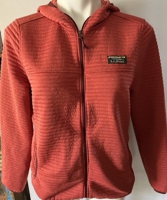 LL Bean Jacket Womens M Color Block Full Zip AIRLIGHT KNIT Hoodie  See Info