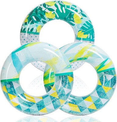 JOYIN (3 Pack) Aufblasbarer Schwimmreifen mit Glitzern 32.5''/82.55cm Schwimmring