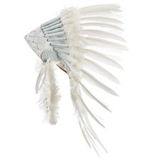 Novum Crafts White Feather Headdress - Native American Indian Inspired