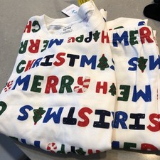 New Carters Merry Christmas Pajamas Set Boy/Girl 2pc Cotton Sz 14