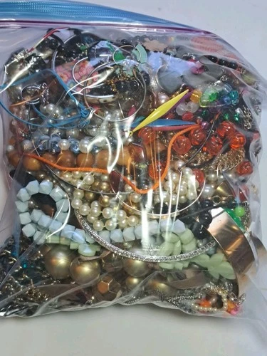 5 Pounds Mystery Jewelry Lot Vintage Costume Modern Some Wearable Craft Junk