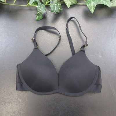 LIVELY Women's Black 32D Push Up Wireless Mesh Bra