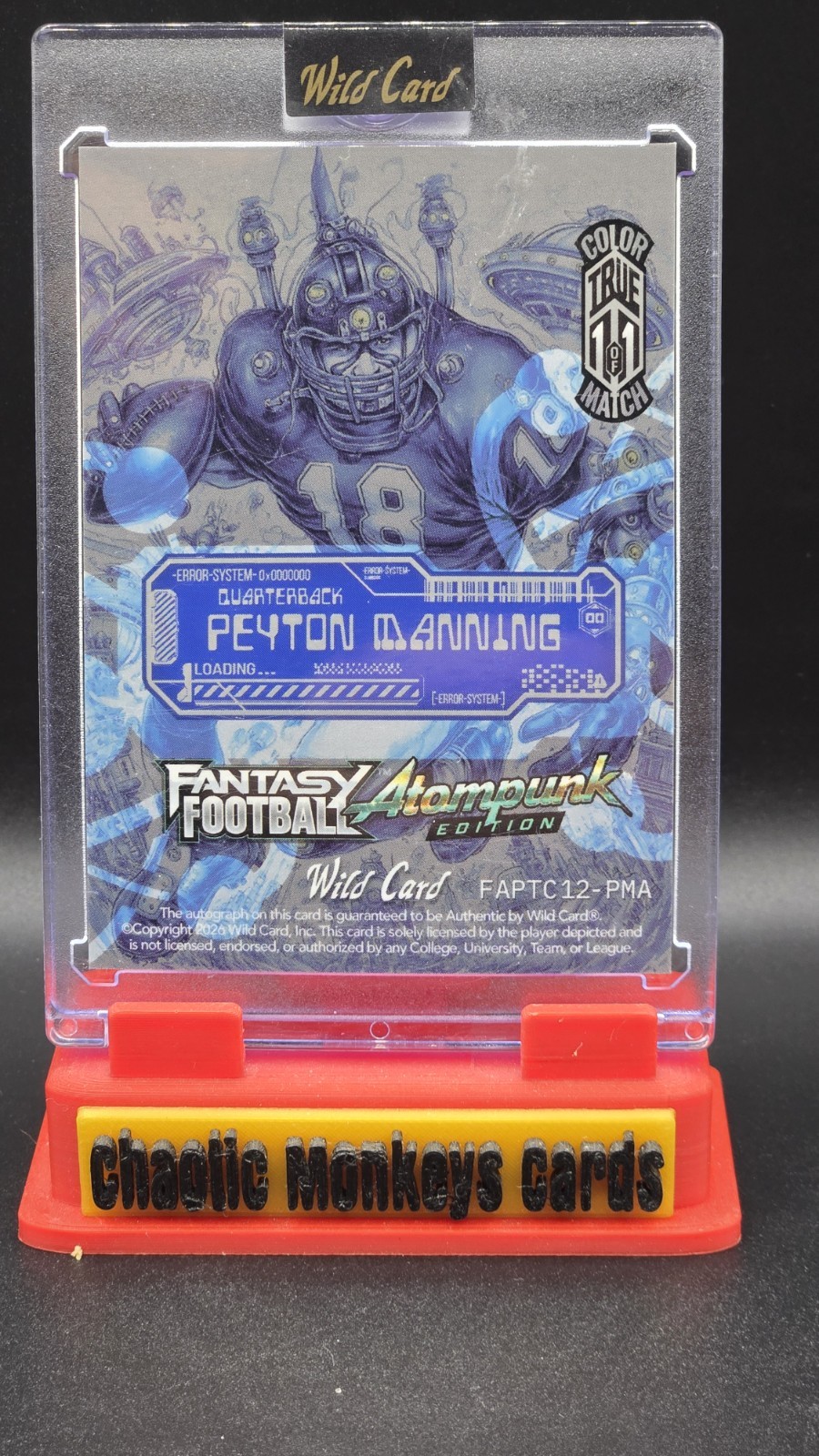 Wild Card Fantasy Football Atompunk 2026 Peyton Manning ColorMatch True 1/1 Auto view 2