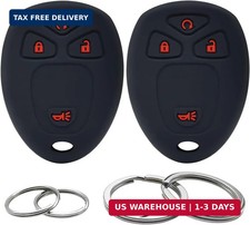 2Pcs Silicone 4 Buttons Key Fob Cover Remote Case Keyless Protector Compatible w