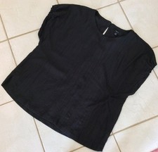 Ladies Size 18 Next Black 1/2 Elastic Cap Sleeve Key Hole Back Closure Top