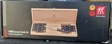 Zwilling Twin Gourmet 8‑Piece Steak Knife Set w/ Wood Presentation Box – Stainle