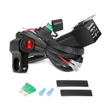 Light Bar Wiring Harness Kit with Motorcycle Handlebar Switch, 12V 40A 1 Lead