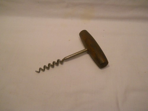 Vintage Corkscrew Wood Handle  Wine Bottle Opener Walkers Eria PA