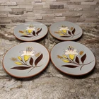 Four 4 Stangl Pottery 6" Golden Harvest Bread/ Dessert Plates USA Hand Painted