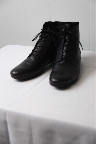 Size 9.5 (EU 41 / UK 7.5) Gabor Black Soft Leather - Womens Zip & Lace- 32.715 - Picture 7 of 16