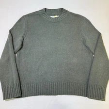 Outerknown Sweater Mens size Medium Green Organic Cotton Cashmere Blend Crewneck