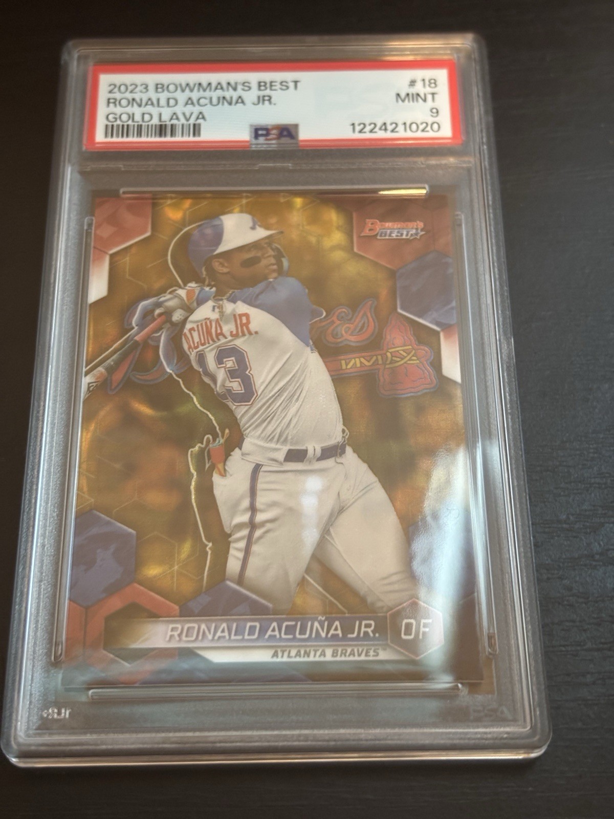 2023 Bowman's Best Ronald Acuna Gold Lava REFRACTOR 19/75 SP