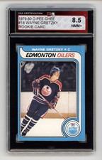 1979-80 WAYNE GRETZKY OPC 1ST PRINT RC #18 KSA 8.5 NMM+ O-PEE-CHEE ROOKIE CARD. rookie card picture