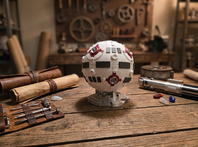 Sci-Fi Training Drone Prop Replica with Stand - 3D Printed Display Model