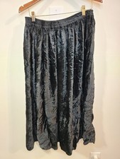 Vintage Whimsigoth Black Velvet Midi Skirt Witchy Dark Romance One Size