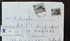 y(RHO-207) RHODESIA 1973 regist. Cover with 2 stamps posted to Chester ENGLAND