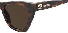 Image of Moschino Love MOL070/S Havana Women Sunglasses Butterfly UV400 Brown Lenses