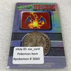 Pokemon Vintage Meiji Dairy Metal Coin No.006 Charizard with Rare Folder #3660