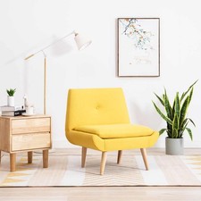 Poltroncina Imbottita in Tessuto 73x66x77 cm Giallo Sedia Poltrona Sofà vidaXL