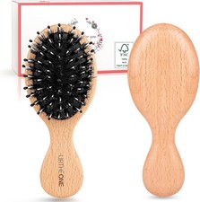 Hair Brush Mini Boar Bristle Hairbrush Pocket Travel Small Paddle Hair Brush