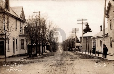 Basil Ohio c1910 Store Homes E Market St RPPC Photo Postcard COPY