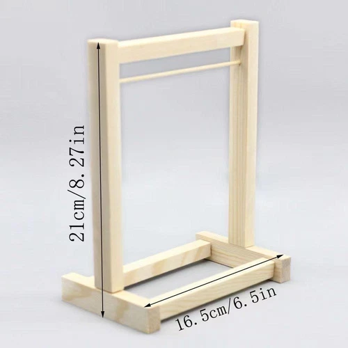 Doll Garment Rack for 17cm Doll Miniature Wood Clothes Rack with 6 Mini Hangers - Picture 8 of 8