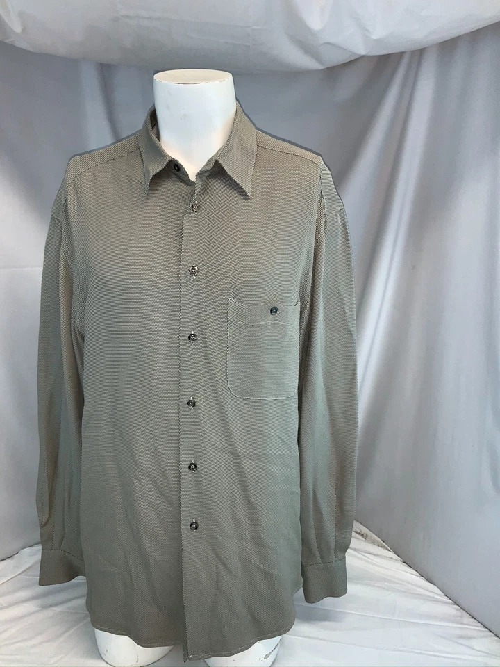 Camisa Zanella Manga Larga Botón L Hombres Beige Rayón Acetato Italia Como Nueva YGI E0-24 Foto 2 de 4