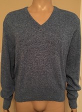 Vintage Jantzen V Neck Sweater USA Made Men’s Size Large Blue Preppy Grandpa
