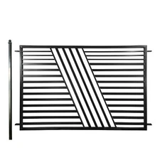 ALEKO Modern Yard Garden Sofia Style Steel Fence 8 x 5 ft Black